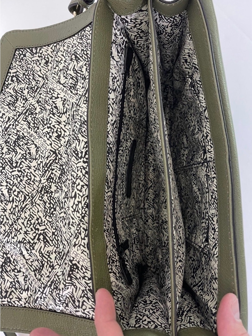 Olive Green Leather Shoulder Bag - Picture 9 of 9